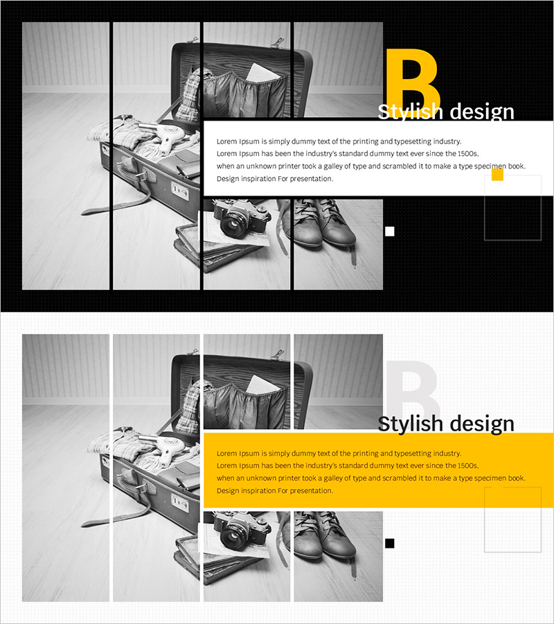 스타일리시 디자인을 갖춘 슬라이드 프레젠테이션