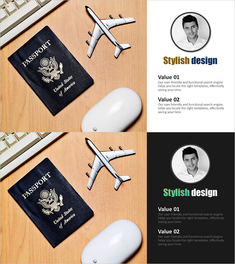 투어 가이드 소개 슬라이드 – 스타일리시한 디자인