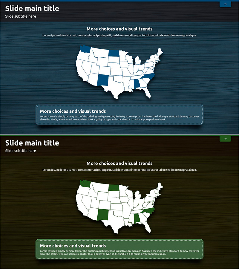지역 간략 조사를 위한 지도 슬라이드 – 효율적인 데이터 시각화