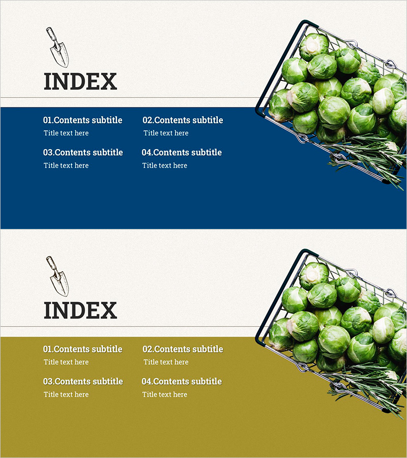농사 수확 사업 템플릿 - 목차 시각화
