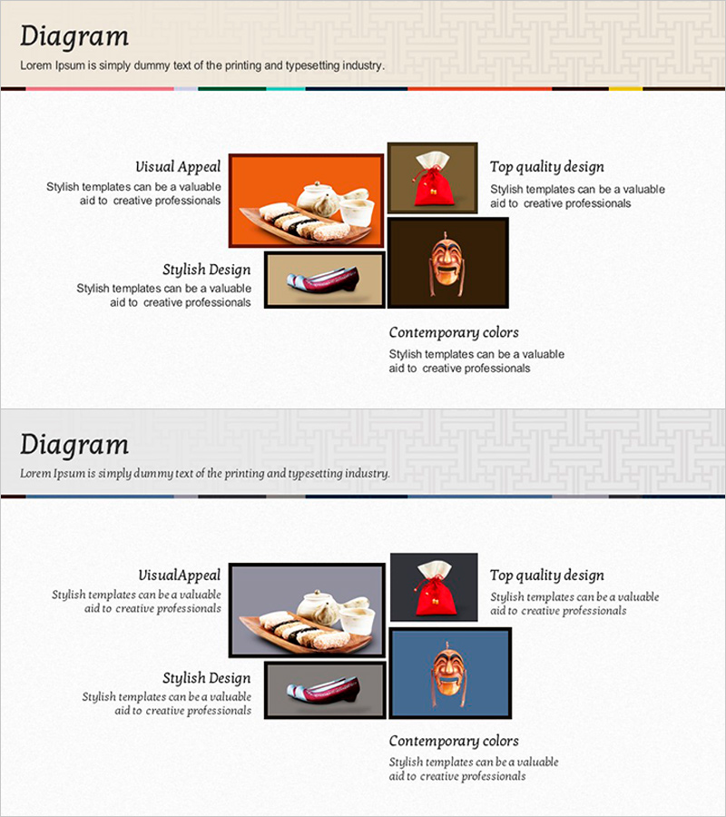 전통 문화 소개 슬라이드 – 고급 다이어그램으로 시각화