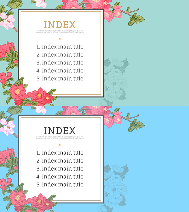 꽃 와이드 PPT 목차 – 아름다움을 담은 프레젠테이션
