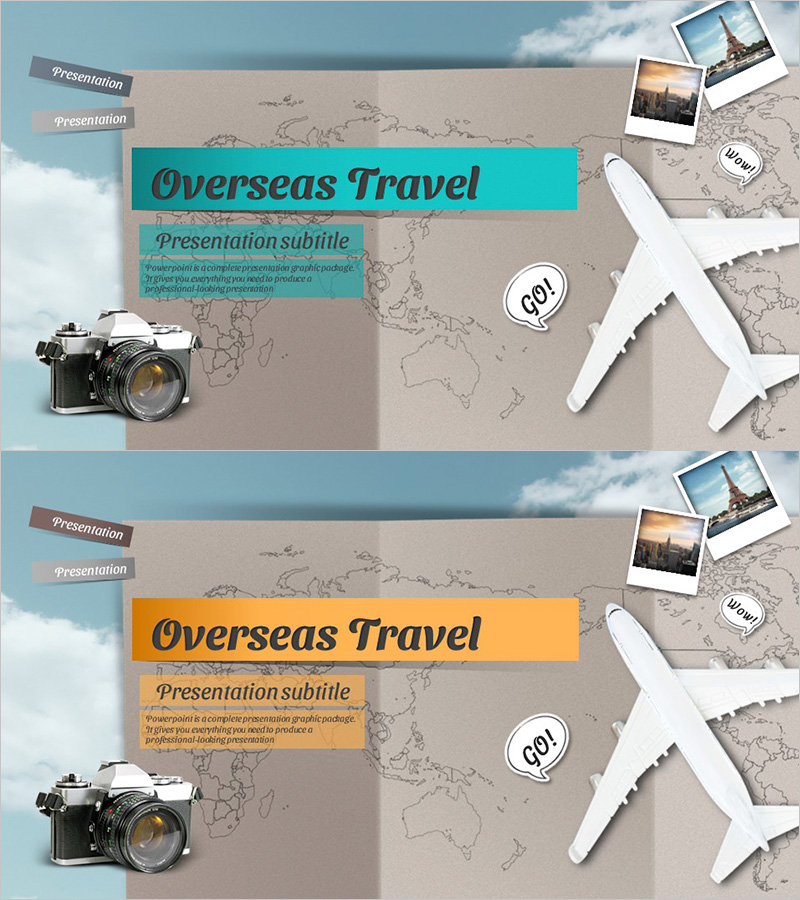 해외여행 와이드 템플릿_표지 – 청록과 노랑의 조화