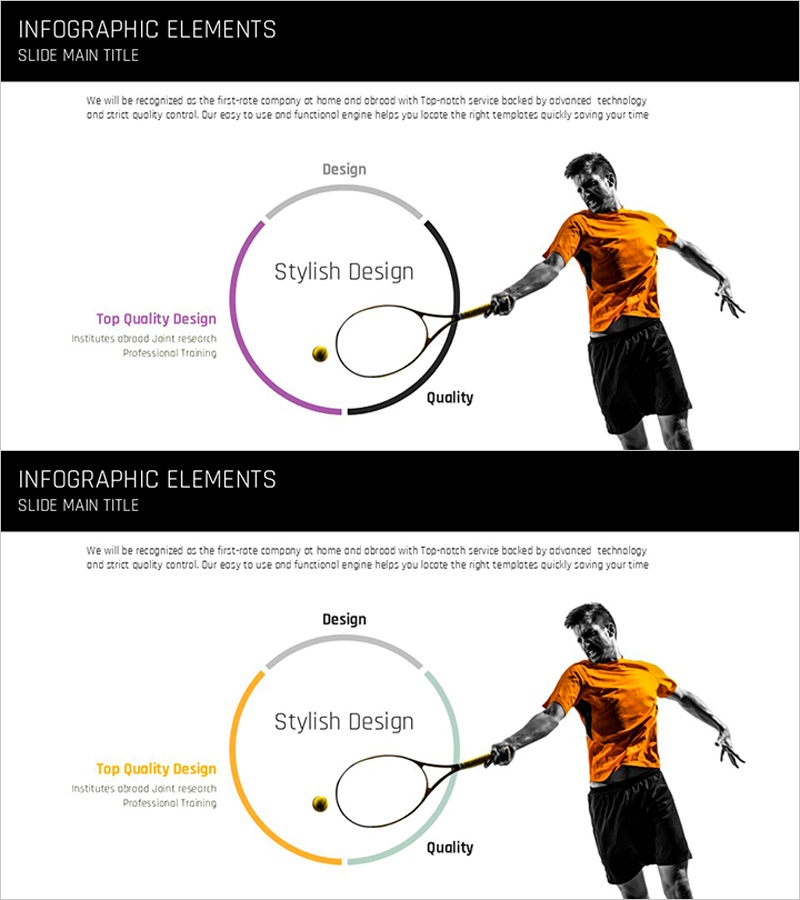스포츠 인포그래픽 전략 다이어그램 – 비전과 경쟁력