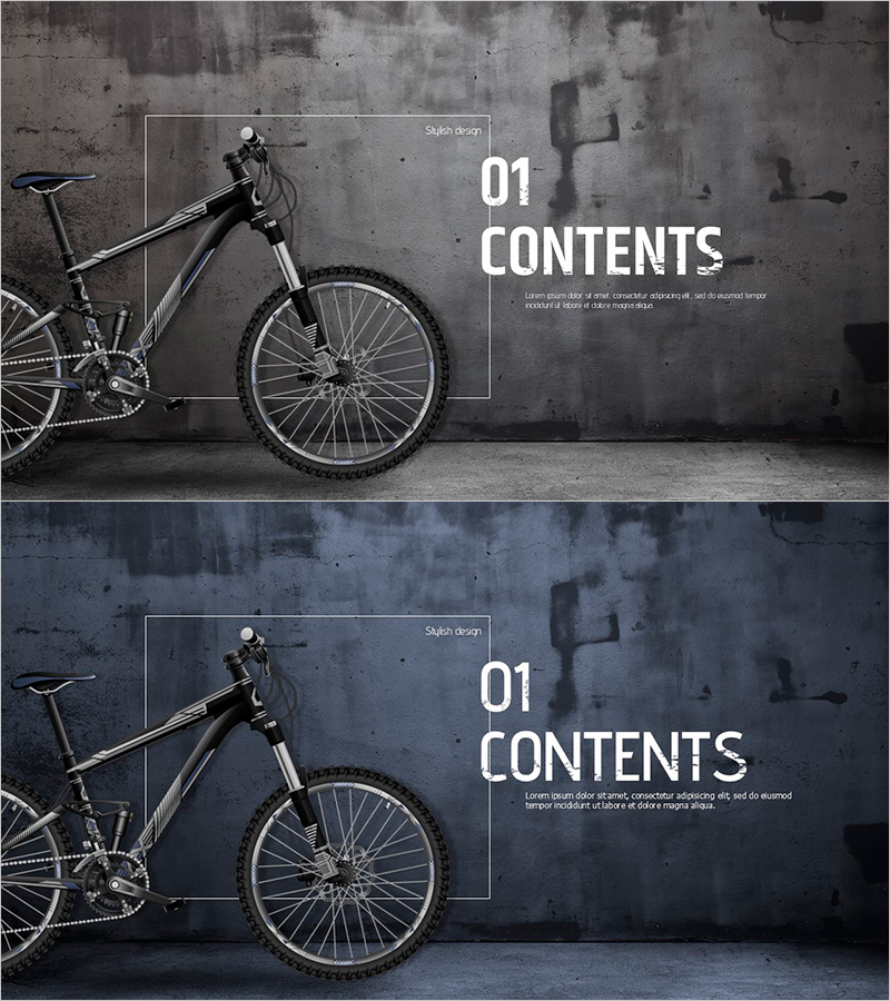 자전거 섹션 슬라이드 – 스타일리시한 디자인