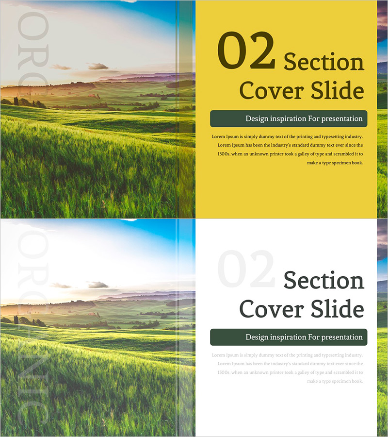 유기농 프레젠테이션 간지02 – 자연을 담은 섹션 커버