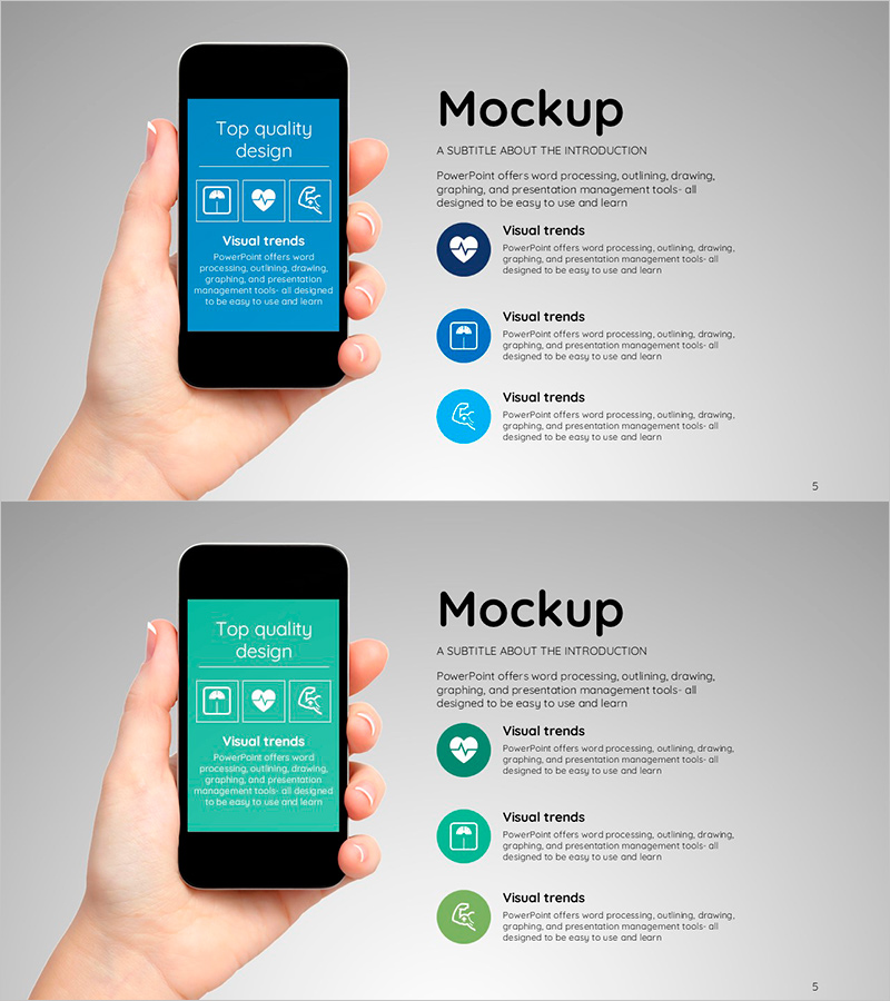 스마트 헬스 앱 소개 슬라이드 – 최상의 디자인과 기능