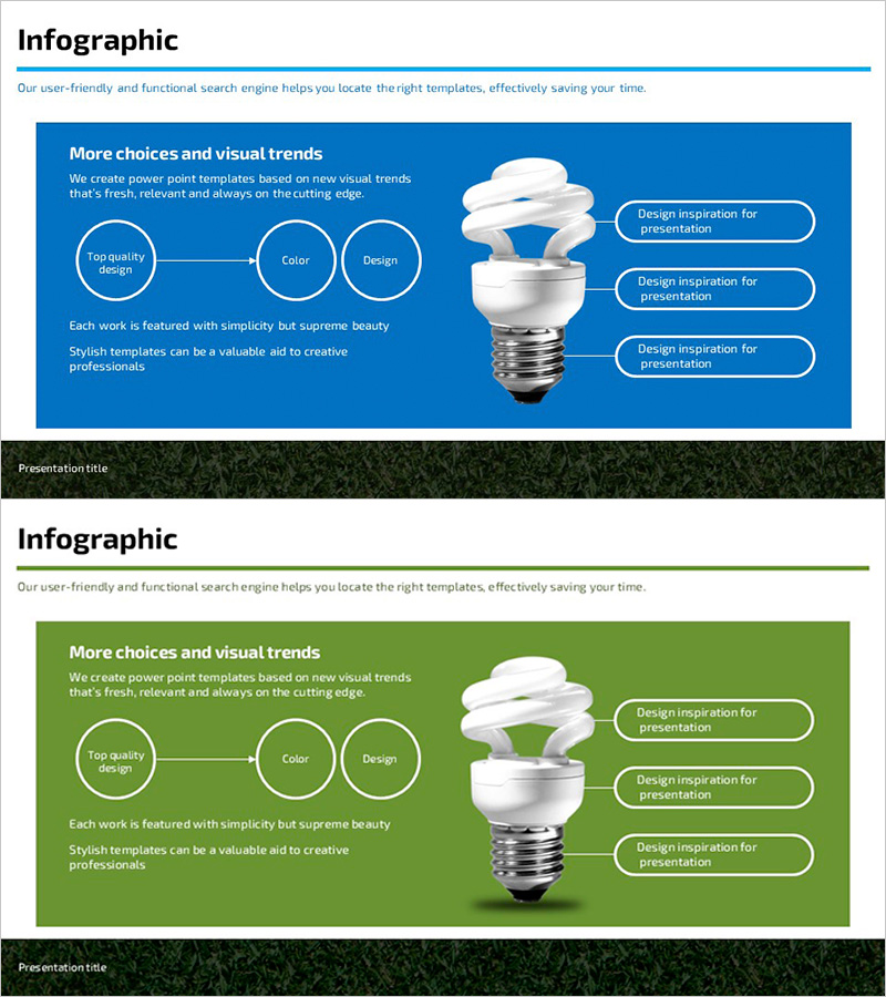 회사 사업비전 및 전략 선형 다이어그램 블루 그린