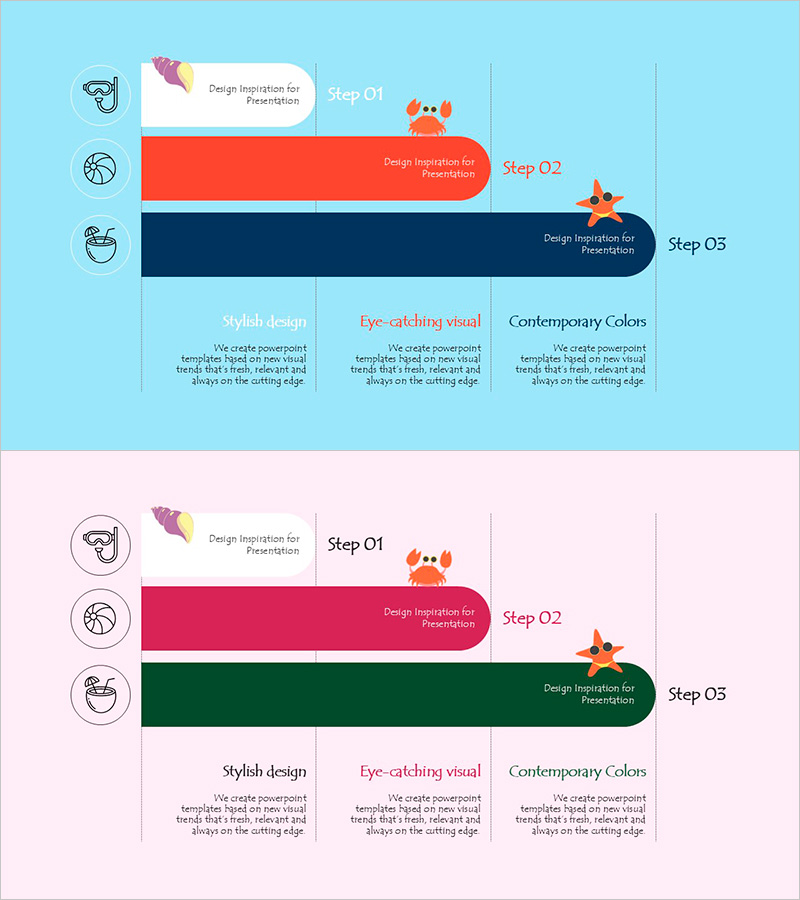 여름방학 템플릿 스텝 다이어그램
