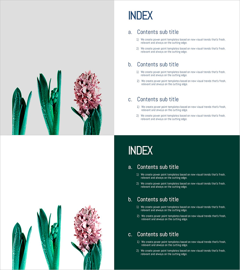 식물원 와이드 PPT 목차 – 자연의 아름다움