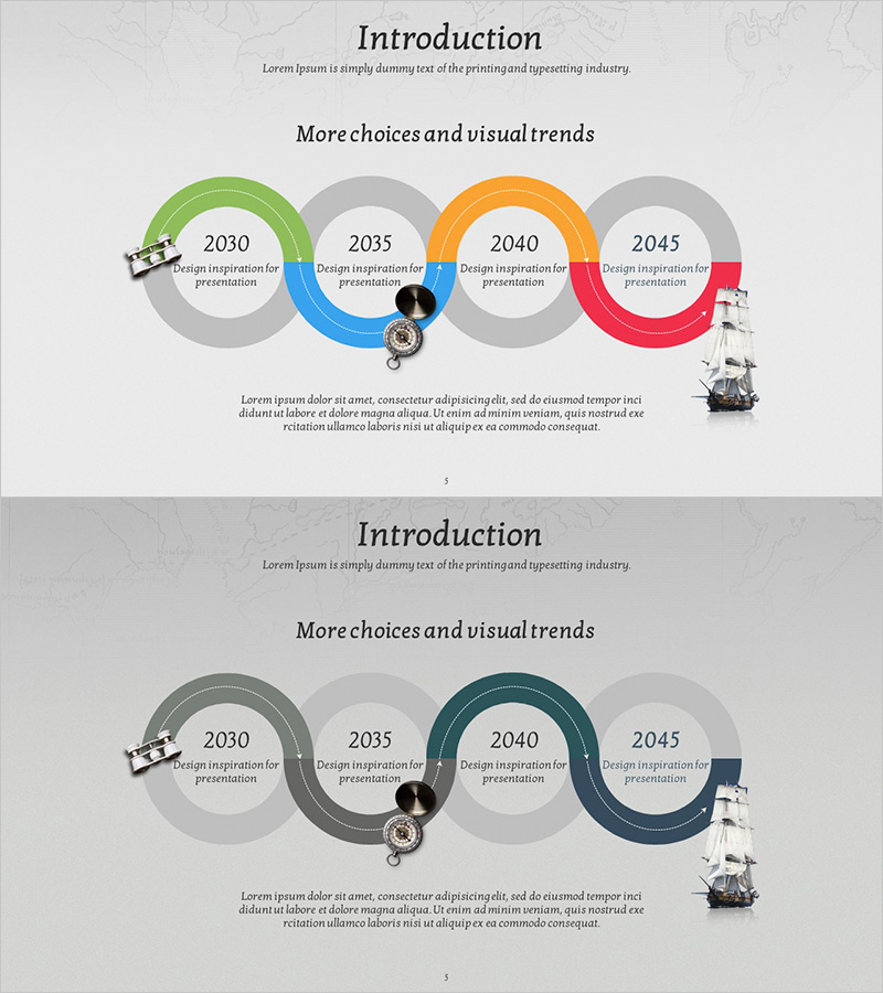 모험 회사연혁 4색 연결 다이어그램