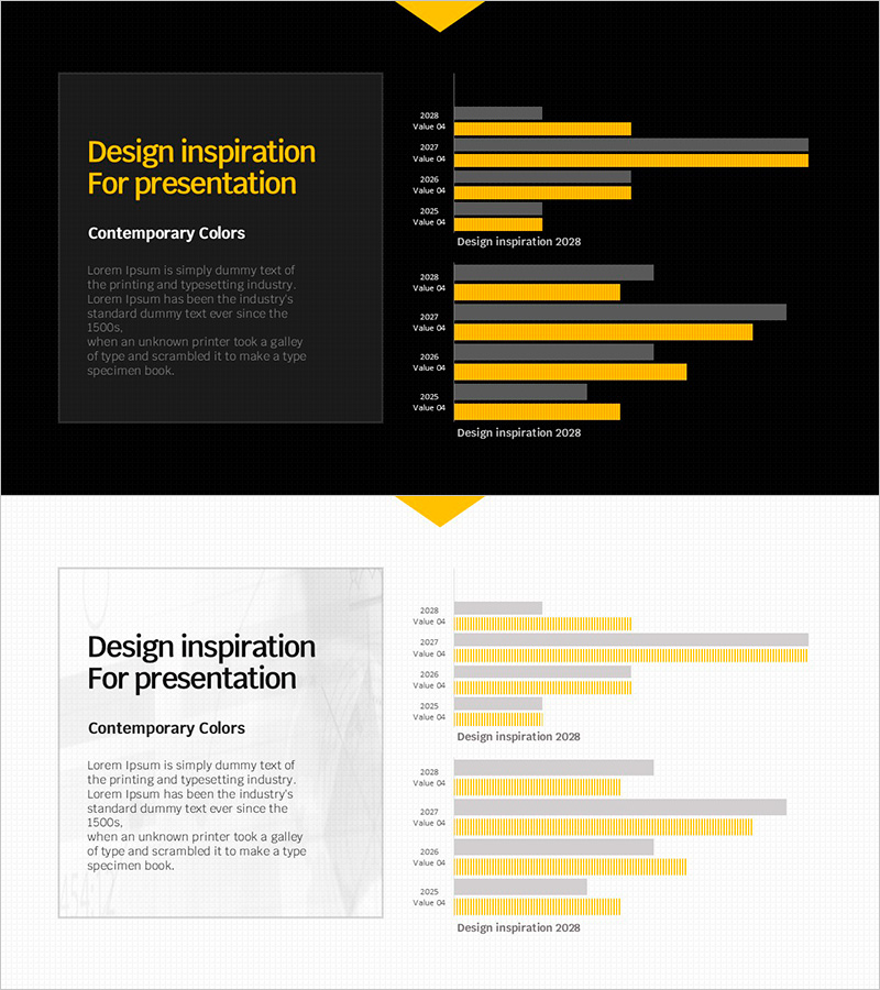 막대 그래프로 2028 디자인 영감 시각화 - 현대적 색채