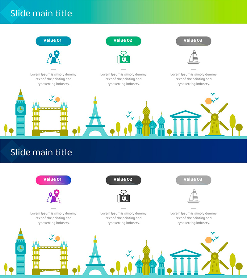 관광 혜택을 강조한 마케팅 슬라이드