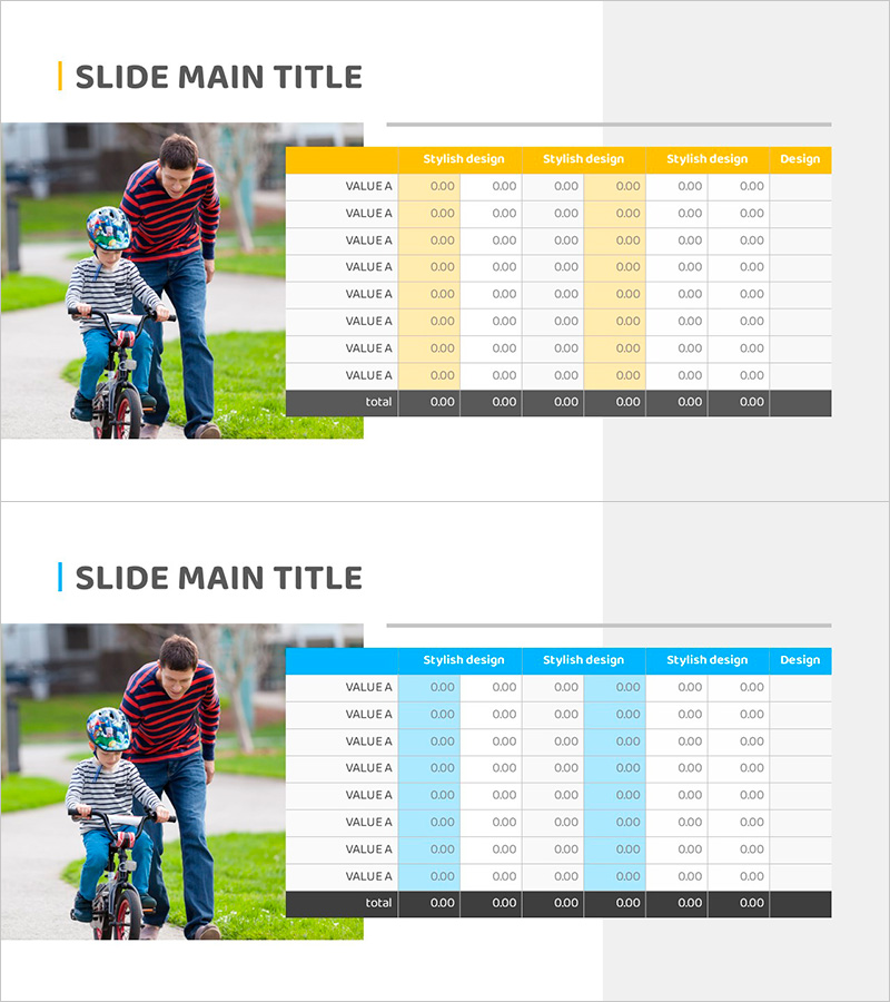 새학기 템플릿 테이블 – 재무 계획 및 성과 시각화