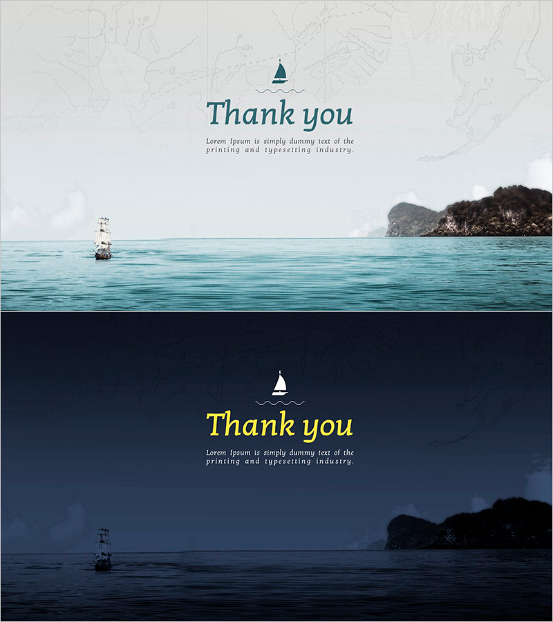 바다 모험 템플릿 - 돋보이는 엔딩 페이지