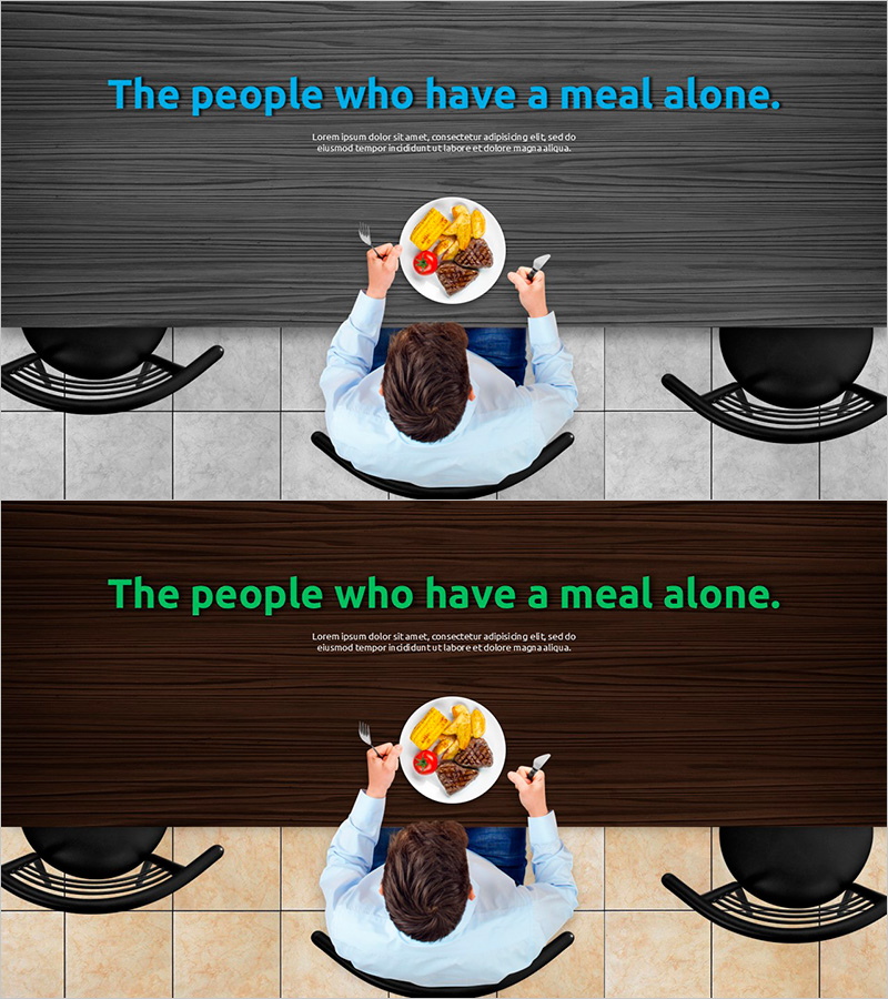 혼자 식사를 하는 사람 템플릿 표지