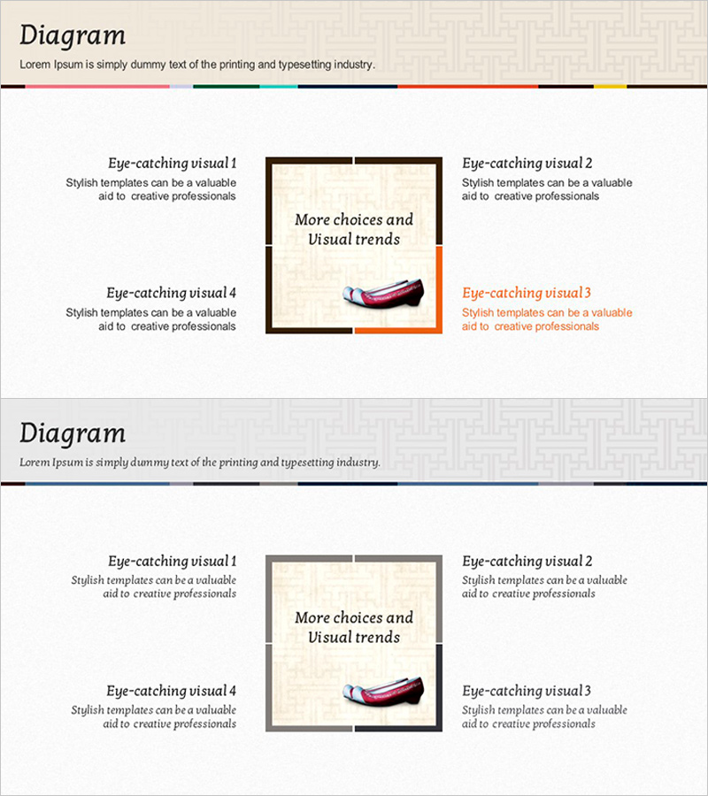 전통 템플릿 분야 다이어그램 - 비즈니스 전략 및 개요