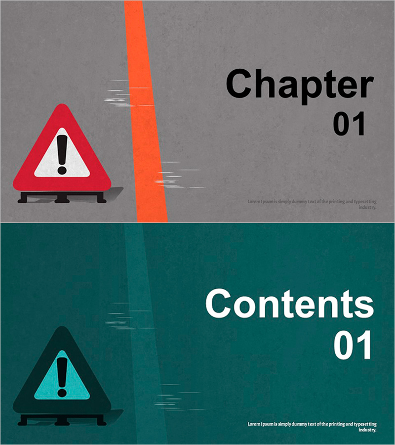 교통 사고 템플릿 챕터 – 경각심을 주는 디자인