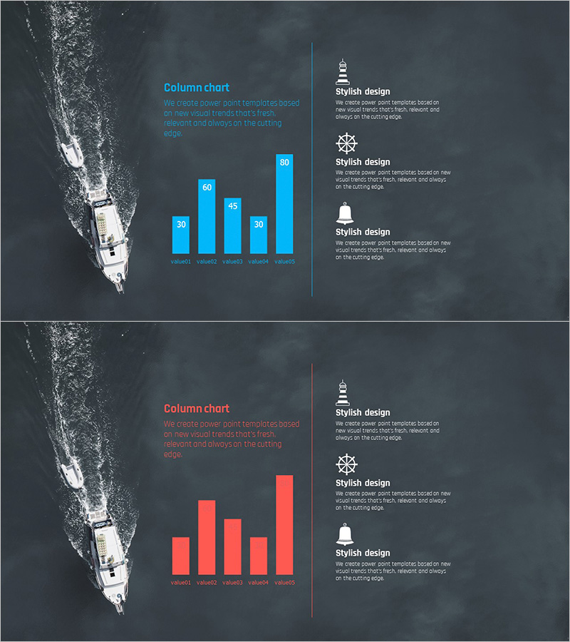 항해 여행 시장현황 세로막대 차트