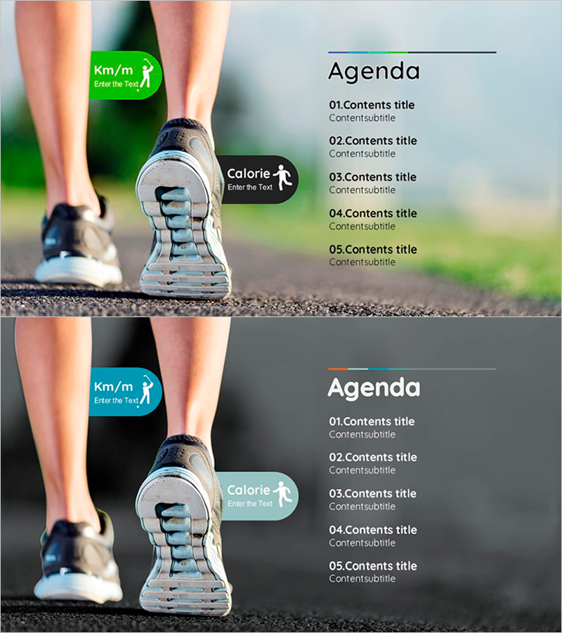 조깅 목차 프레젠테이션 슬라이드