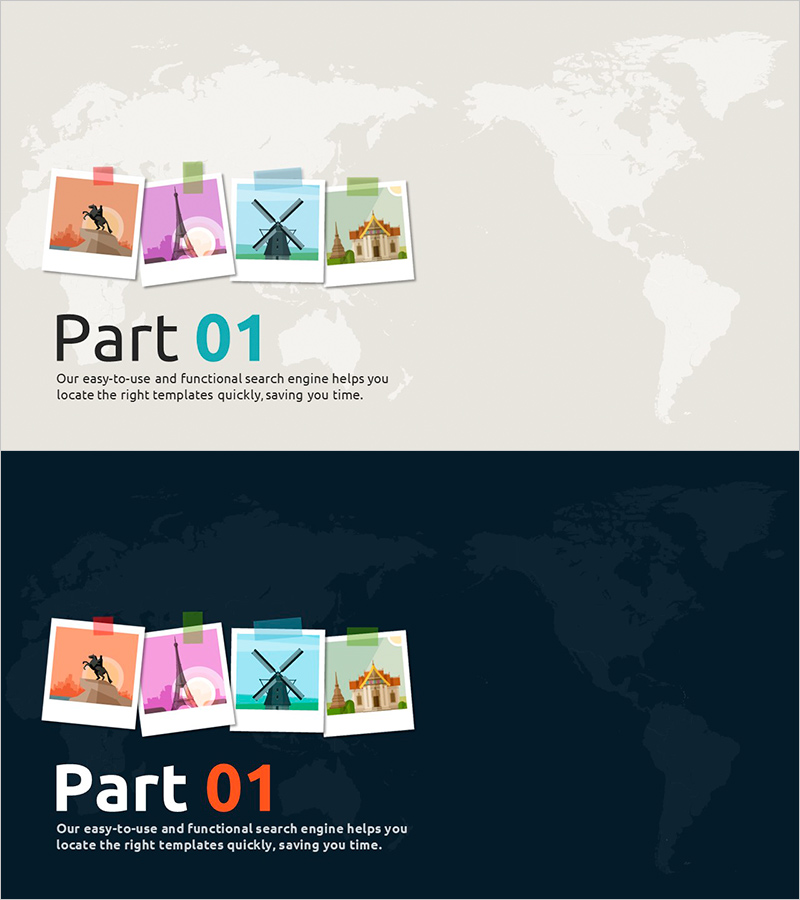 세계여행 PPT 템플릿 간지01 – 여행의 즐거움을 담다