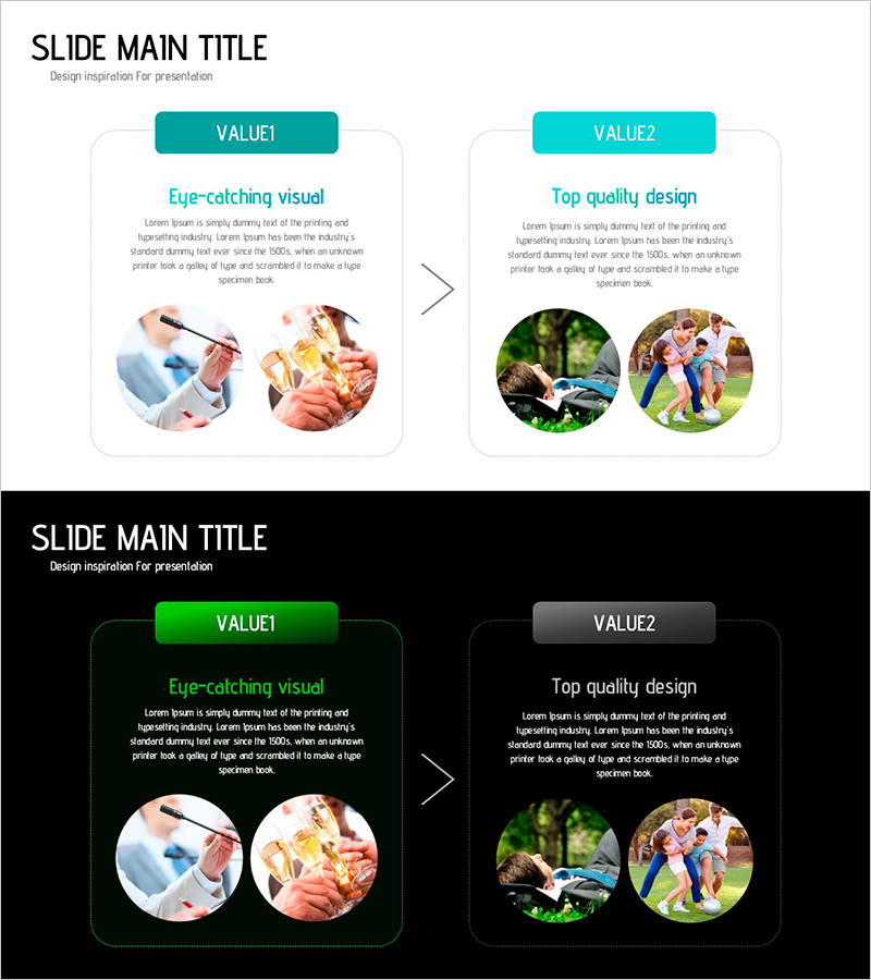 사회 공헌의 중요성을 강조한 클러스터 슬라이드