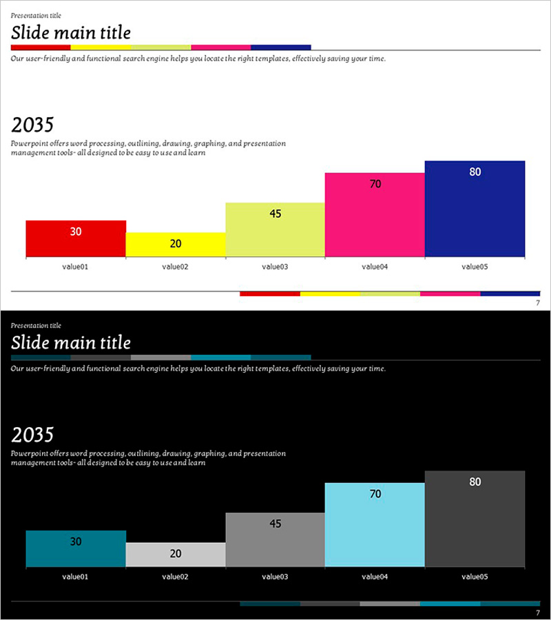 오색 가로막대 차트 활용 – 시각적인 데이터 강조