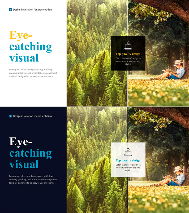 자연 사진과 타이틀 슬라이드 – 제품 소개에 최적화
