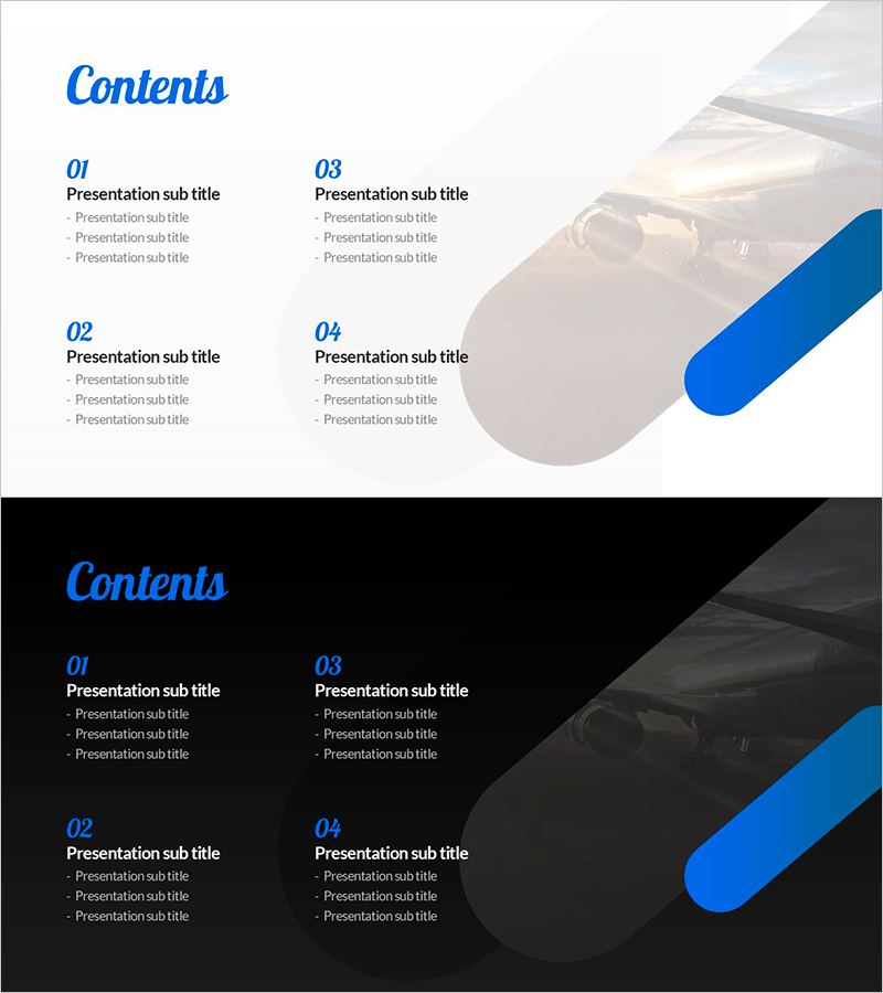 블루 사선 여행 계획 템플릿 목차