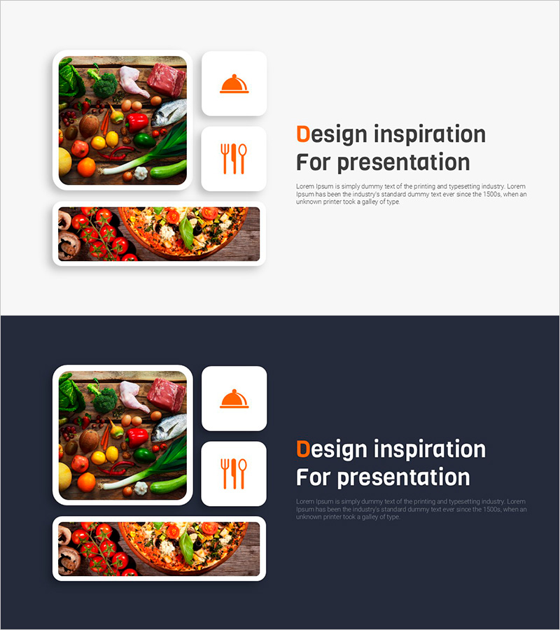 음식 UI 와이드 PPT 인트로 – 디자인 영감 제공