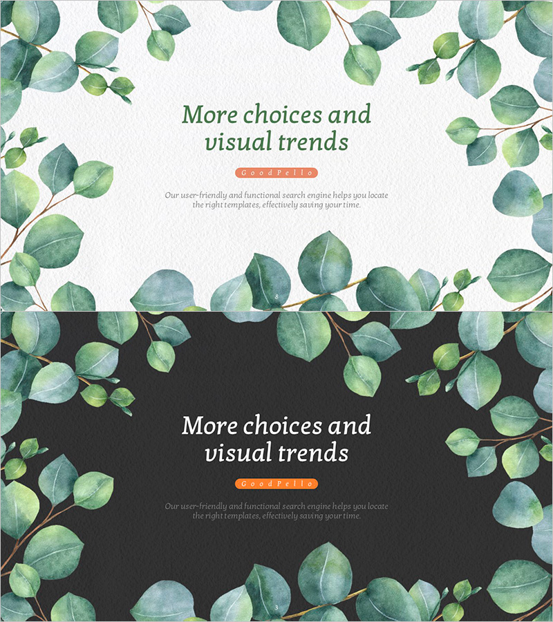 유칼립투스 프레임 인트로 및 아웃트로 슬라이드