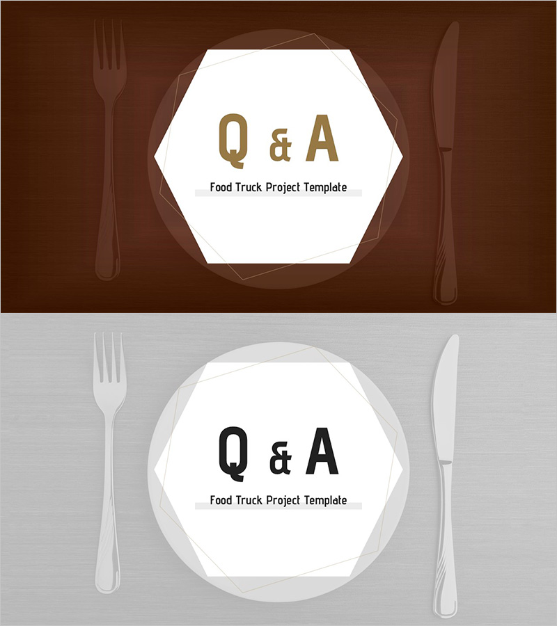 육각형 Q&A 슬라이드 – 음식 트럭 프로젝트