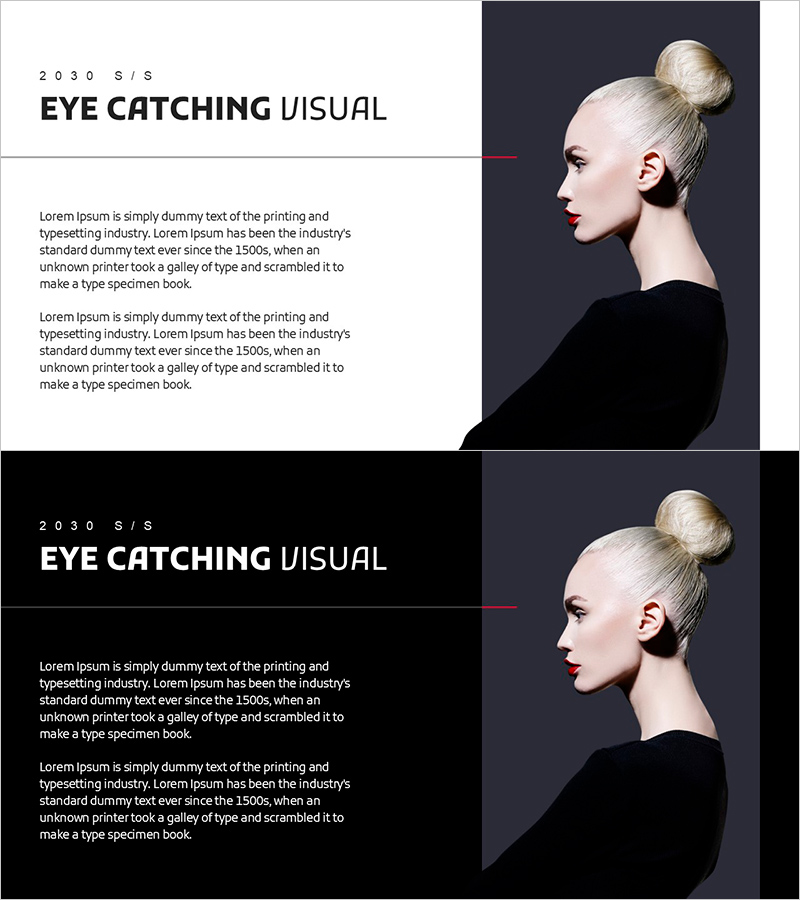 모던 패션 템플릿 칼럼4 – 시각적 매력을 담은 슬라이드