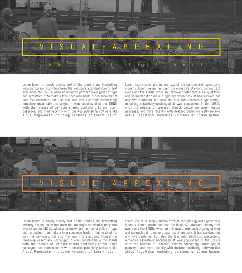 건설 현장 칼럼 슬라이드 – 데이터 친화적인 사례