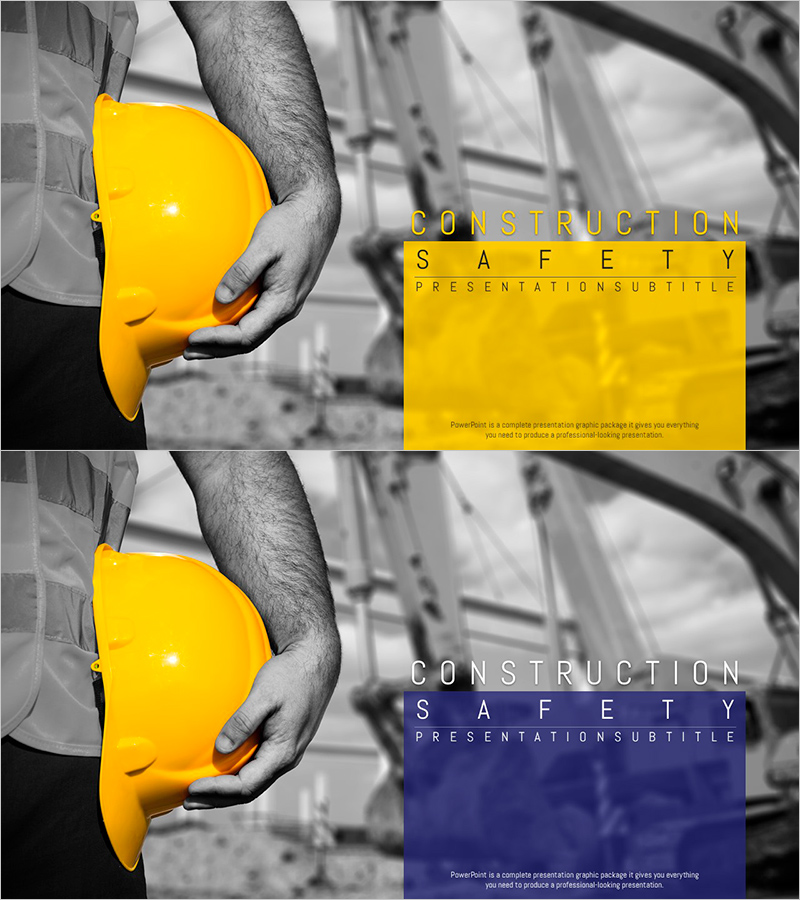 안전한 건설 현장을 위한 PPT 표지