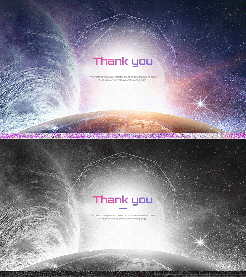 천문학 관찰 템플릿 엔딩 표지 – 우주에서의 감사