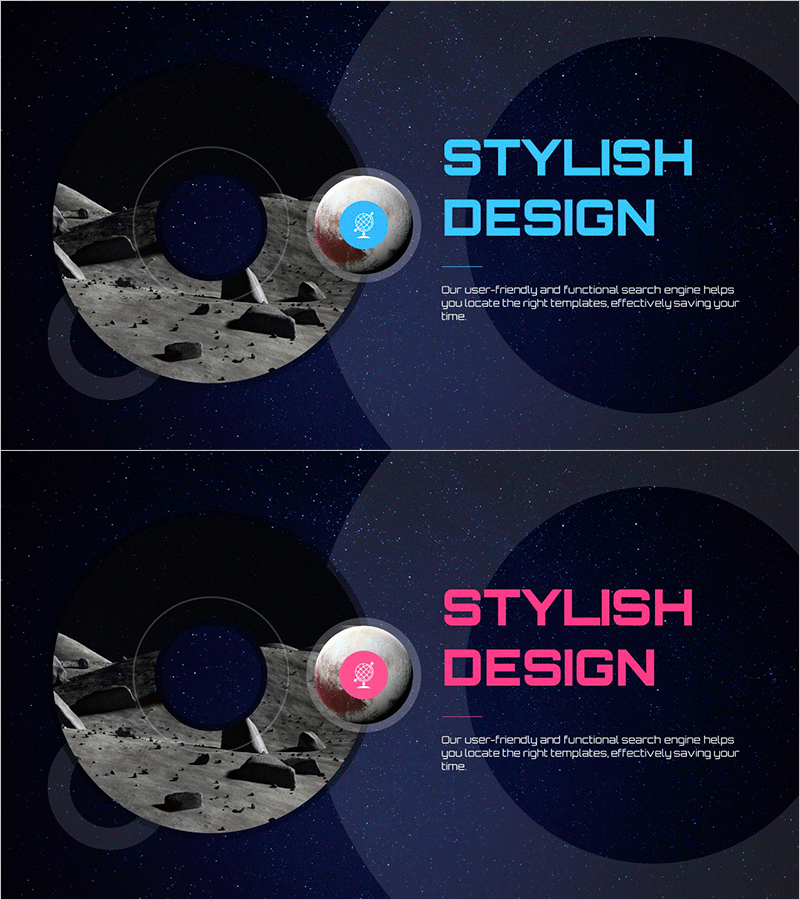 스타일리시한 디자인을 통한 프레젠테이션 슬라이드