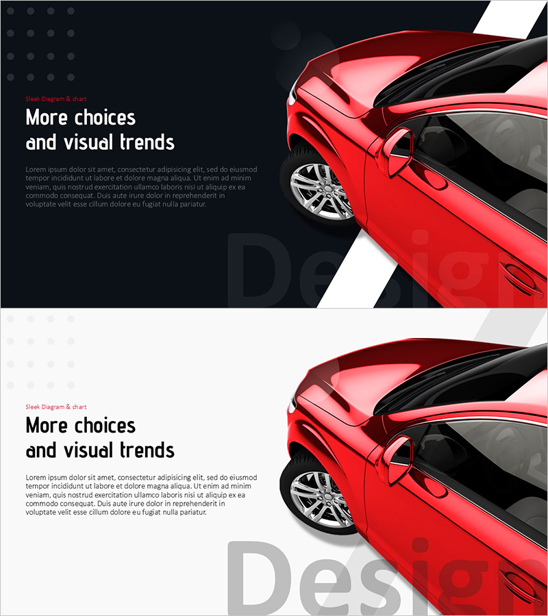 신차 텍스트 박스로 시각적 트렌드 전달