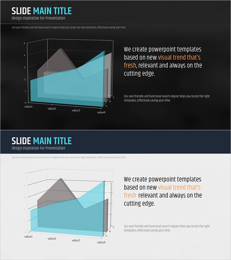 입체 영역형 그래프로 데이터 분석 및 시장 전망