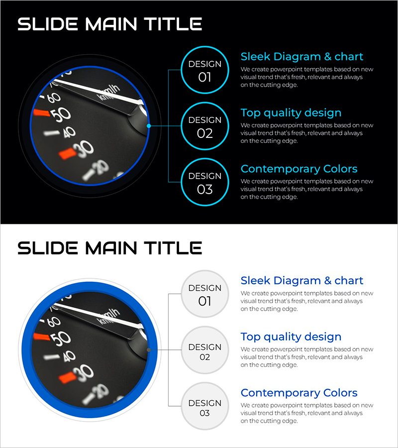 자동차 속도 다이어그램 – 비즈니스 전략과 성능 강조