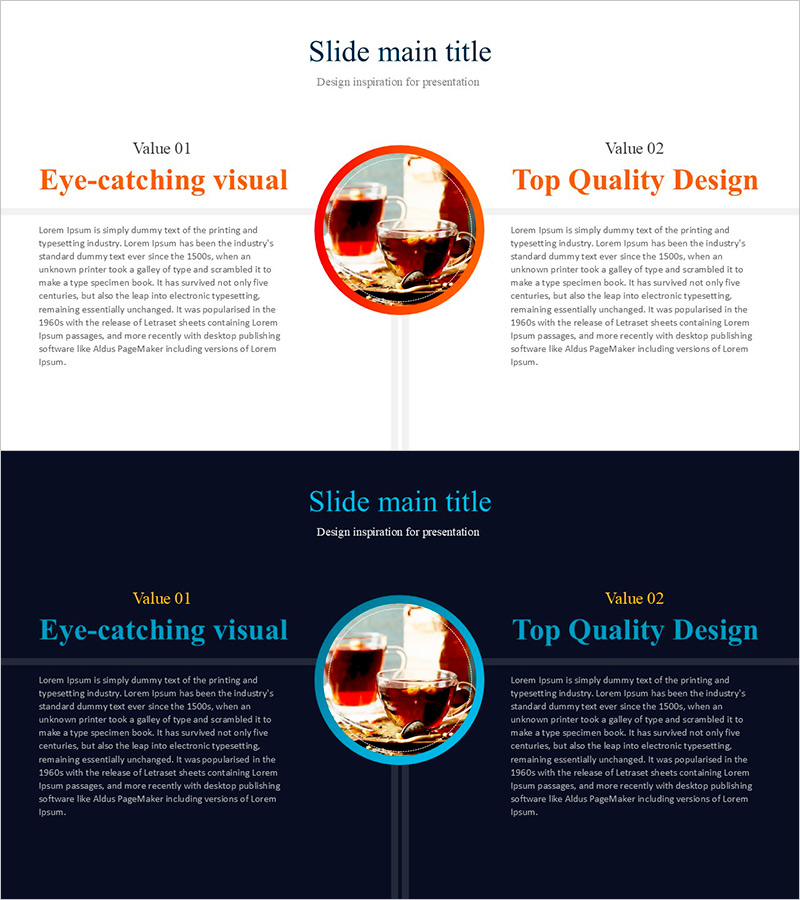허브차 마시는 방법을 시각화한 다이어그램 슬라이드