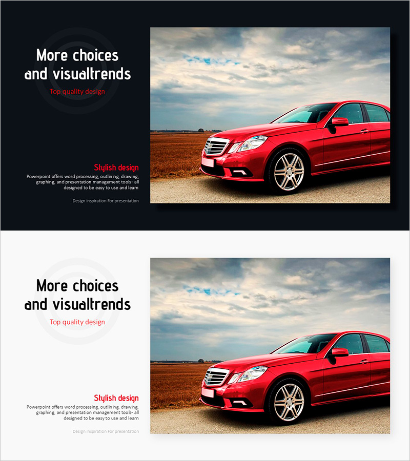 스타일리시한 디자인을 담은 고급 차 소개 PPT