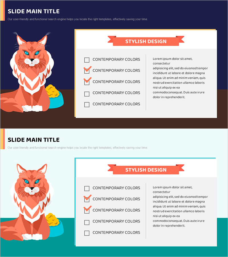 고양이 체크리스트 프레젠테이션 – 실용적이고 개성 있는 디자인