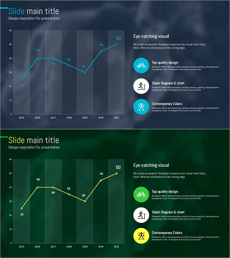 블루 그린 꺾은선 차트 분석 – 사업 추진 전략 및 시장 분석