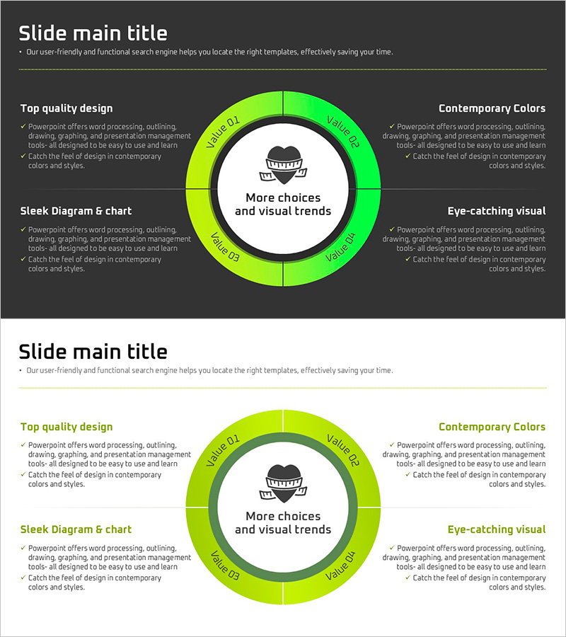 다이어트 확산 다이어그램으로 사업 비전 전달
