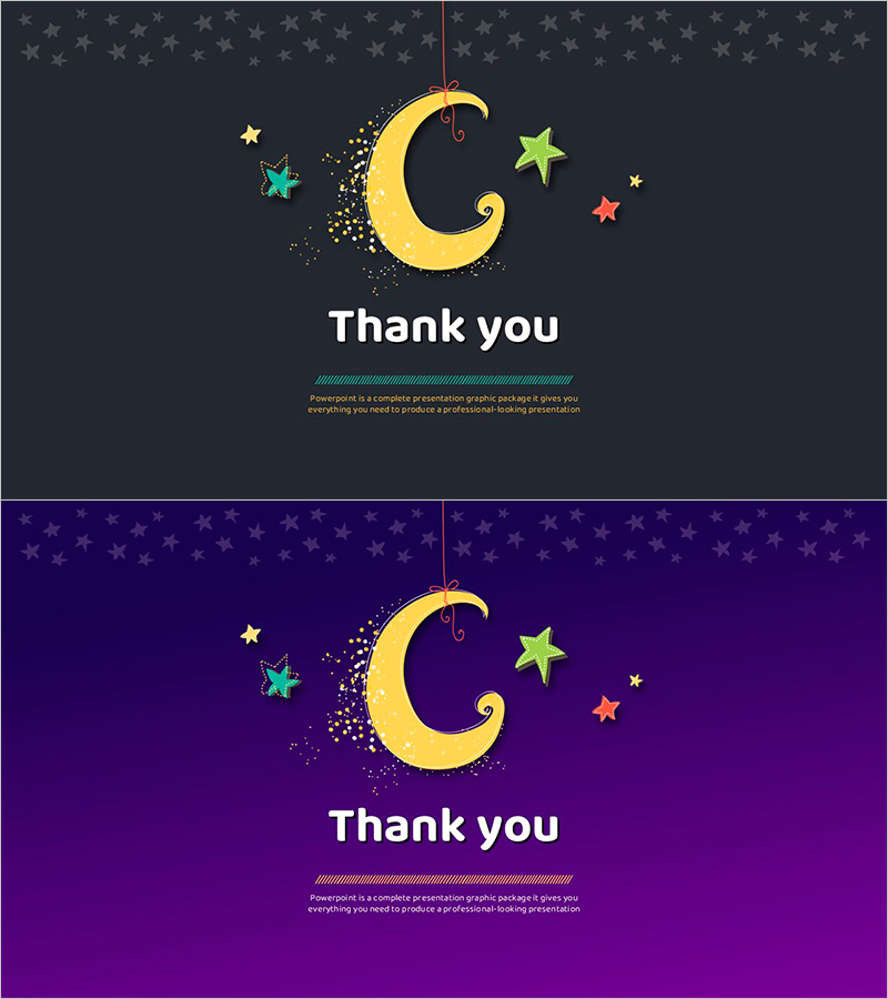 달과 별 엔딩 페이지 – 귀여움과 감사를 담아