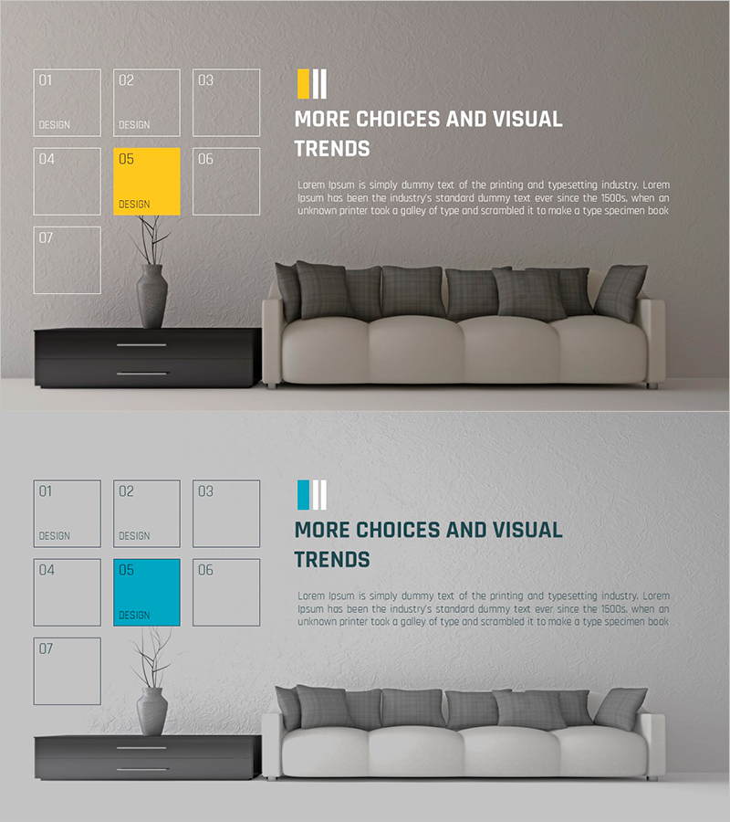 올바른 선택과 시각적 트렌드를 담은 슬라이드 템플릿