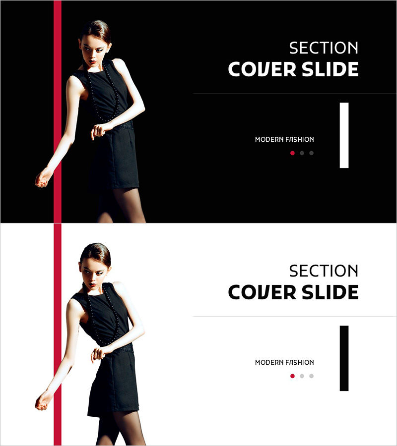 모던 패션 템플릿 섹션 커버 – 스타일과 우아함