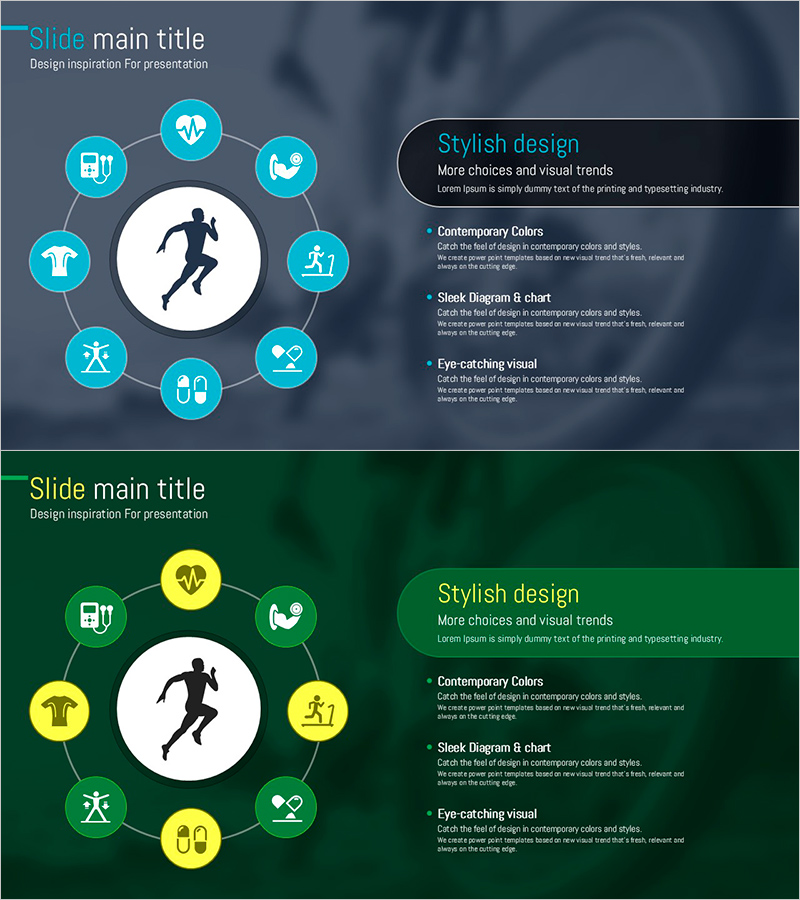 달리기의 장점을 시각화한 슬라이드