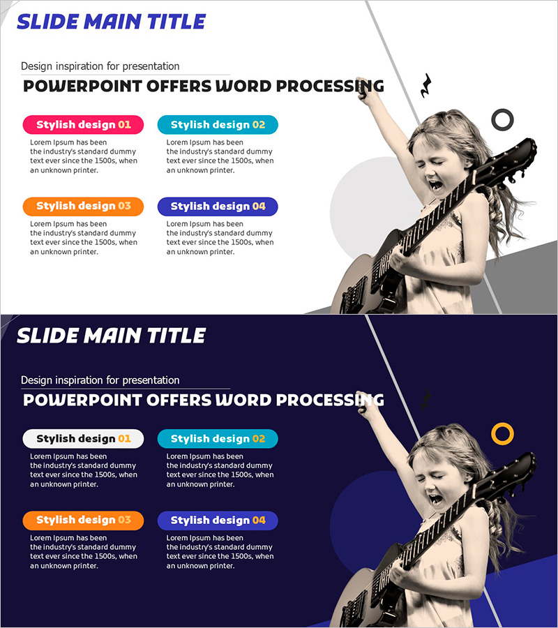 어린이 음악 교실을 소개하는 매력적인 프레젠테이션 템플릿